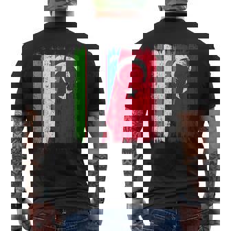 Uzbekistan Turkey Half Flag Turkiye Uzbek Turkish Heritage Men's Back Print T-Shirt | Mazezy