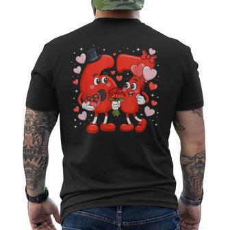 Valentine 67 Meme Six Seven Love Hearts Flowers Men's Back Print T-Shirt | Mazezy