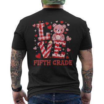 Valentine's Day Love Fifth Grade Teacher Men's Back Print T-Shirt | Mazezy