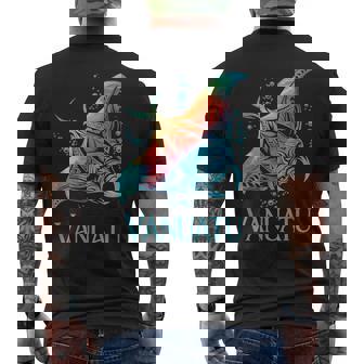 Vanuatu Fun Manta Ray Ocean And Marine Life Tribal Men's Back Print T-Shirt | Mazezy