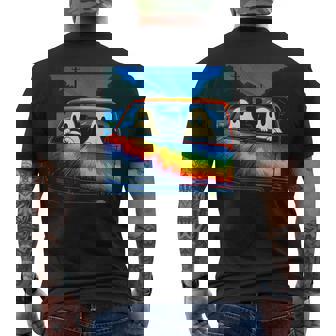 Vaporwave Psychedelic Ghost Retro Halloween Techno EDM Men's Back Print T-Shirt | Mazezy