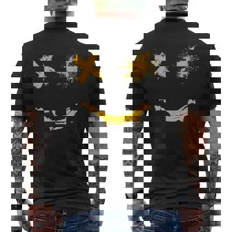 Varsity-Gold Grunge Smile University-Gold Color Graphic Men's T-shirt Back Print - Thegiftio