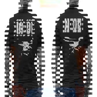 Velociraptor Dude Raptor Dinosaur Dino Men's Back Print T-Shirt | Mazezy