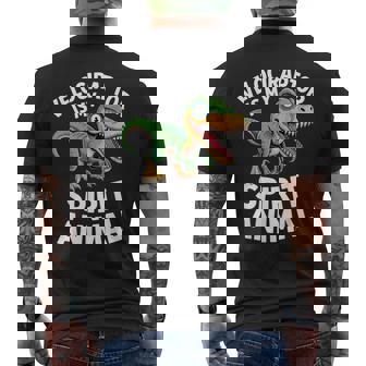 Velociraptor Is My Spirit Animal For Dino Enthusiasts Men's Back Print T-Shirt | Mazezy