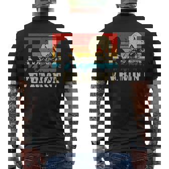 Vermont Bigfoot Vintage Mountains Hiking Camping Hunter Men's Back Print T-Shirt | Mazezy