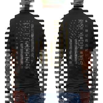 Veteran Dad Camouflage United States Soldier Father USA Army Men's Back Print T-Shirt | Mazezy