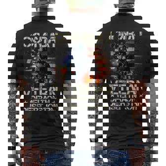 A Veteran USA Flag Combat Operation Desert Storm Men's Back Print T-Shirt | Mazezy