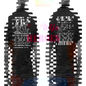 Veteran Wife Married Mine Proud Military Husband Veteran Day Men's Back Print T-Shirt | Mazezy