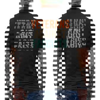 Veterans Against Fascists Retro Patriotic Veteran US Army Men's Back Print T-Shirt | Mazezy