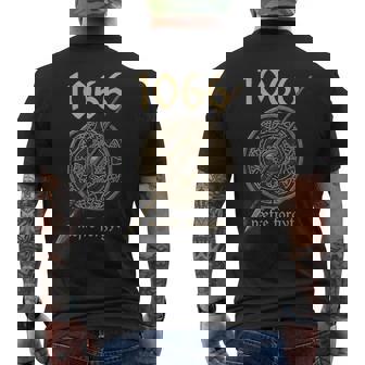 Viking England Medievalist 1066 Naefre Forgyt Never Forget Men's Back Print T-Shirt | Mazezy