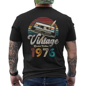 Vintage 1976 Geburtstag 50 Jahre Kassette Bleistift T-Shirt mit Rückendruck - Geschenkecke