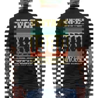 Vintage 1980 Ropa 40 Años Retro 40 Cumpleaños Regalos Manga Larga Camiseta Hombre Estampado Espalda - Regaloses