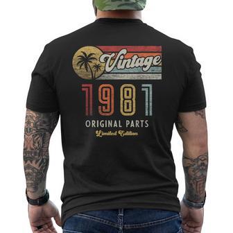 Vintage 1981 Pièces Originales Palmes 45E Anniversaire T-shirt imprimé au dos - Cadeauxyz