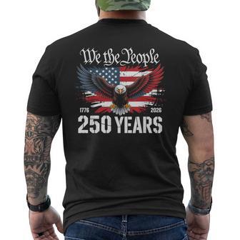 Vintage 250 Years 1776-2026 250Th 4Th July Men's T-shirt Back Print - Thegiftio UK