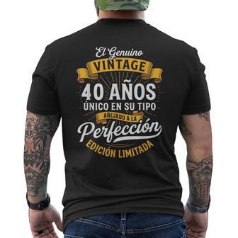Vintage 40Th Birthday 40 Birthday Spanish Men's T-shirt Back Print - Thegiftio UK