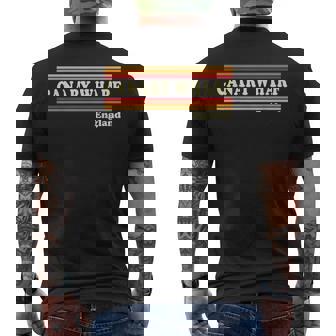 Vintage 80s Canary Wharf England Retro Graphic Men's Back Print T-Shirt | Mazezy