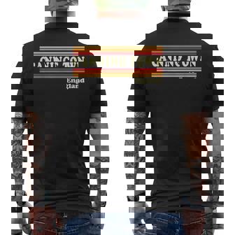 Vintage 80s Canning Town England Retro Graphic Men's Back Print T-Shirt | Mazezy