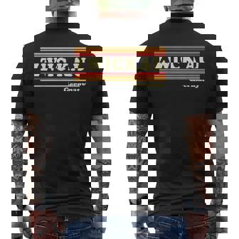 Vintage 80s Zwickau Germany Retro Graphic Men's Back Print T-Shirt | Mazezy