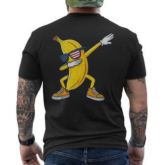 Vintage Banana Graphic American Flag Dabbing Banana Lover Men's T-shirt Back Print - Thegiftio UK