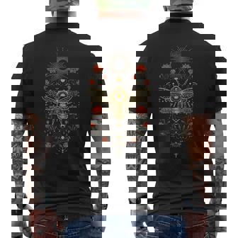 Vintage Bee Floral Bees Cottagecore Aesthetic Retro Graphic Men's Back Print T-Shirt | Mazezy