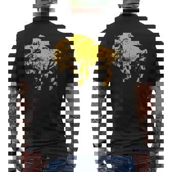 Vintage Bison American Buffalo Lover Men's T-shirt Back Print - Monsterry