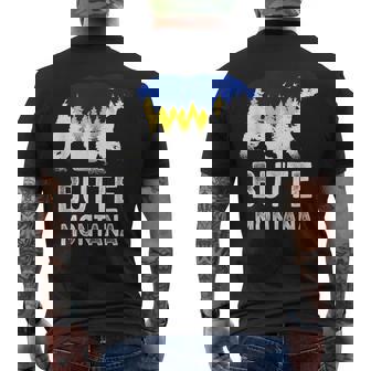 Vintage Butte Montana Grizzly Bear MT Vacation Men's Back Print T-Shirt | Mazezy