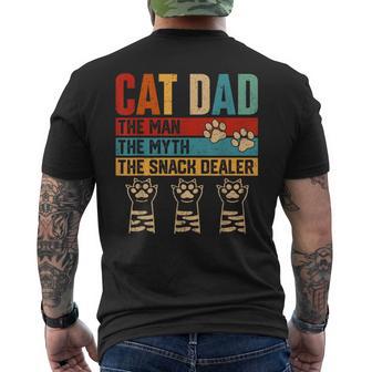 Vintage Cat Dad The Man Myth Snack Dealer Fathers Day Men's T-shirt Back Print - Thegiftio UK