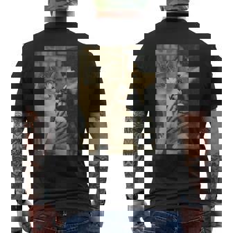 Vintage Cat Smoking Tattoo Inked Kitty Artist Meme Men's T-shirt Back Print | Seseable UK