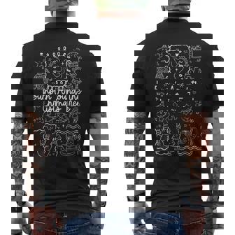 Vintage Christmas Tree Christmas Pregnancy Announcement Xmas Men's Back Print T-Shirt | Mazezy