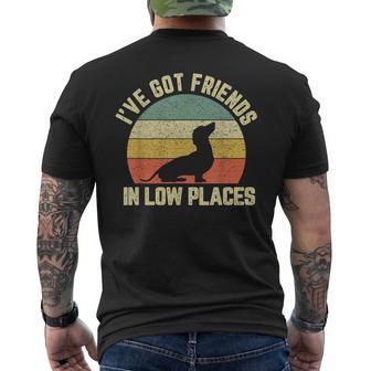 Vintage Dachshund Weiner Dog Friends In Low Places Men's T-shirt Back Print - Thegiftio UK