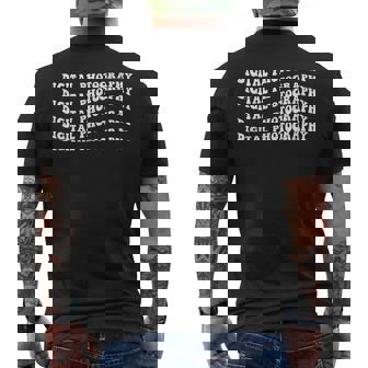 Vintage Digital Photography Retro Wavy Text Men's Back Print T-Shirt | Mazezy