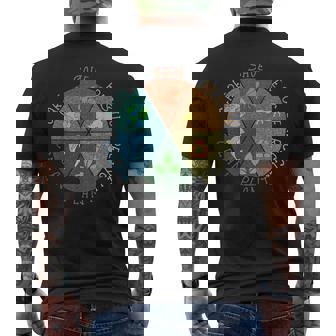 Vintage Earth Day Save Bees Rescue Animals Recycle Plastic Men's T-shirt Back Print - Monsterry