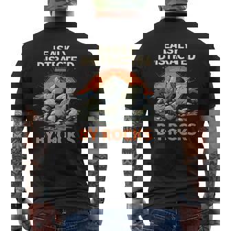 Vintage Easily Distracted By Rocks Geology Geologist Men's T-shirt Back Print | Mazezy