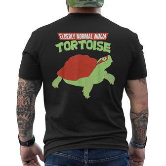 Vintage Elderly Normal Ninja Tortoise Men's T-shirt Back Print - Thegiftio UK