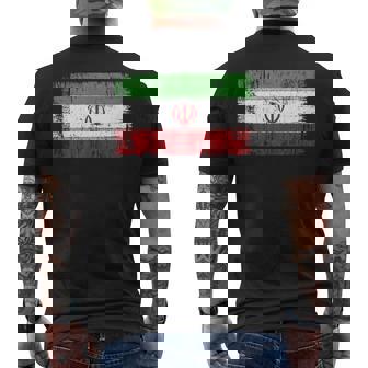 Vintage Iranian Banner Fan Iran Flag Retro Art Tank Top Men's Back Print T-Shirt | Mazezy