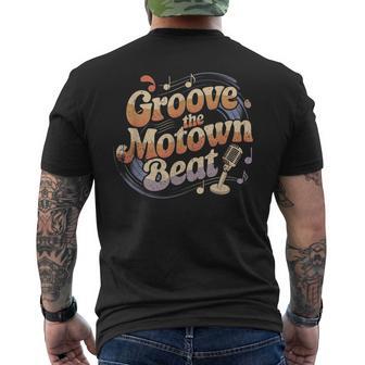 Vintage Motown Music Detroit Funk Groove Motown Beat Men's T-shirt Back Print - Monsterry