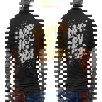 Vintage New Years Eve Party Countdown Happy New Year 2026 Men's T-shirt Back Print - Seseable