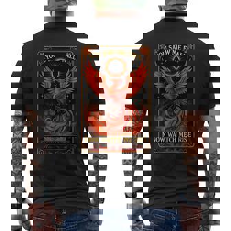 Vintage Phoenix Rise Tarot Card Spiritual Motivational Quote Men's Back Print T-Shirt | Mazezy