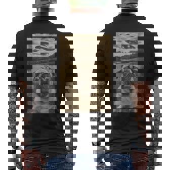 Vintage Pug Ufo Encounters Ufo And Pug Selfie Men's T-shirt Back Print | Seseable CA