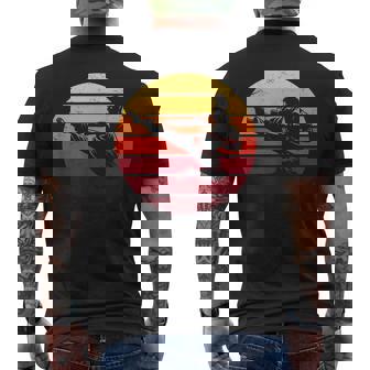 Vintage Retro Taekwondo Karate Fighter Sunset Martial Arts Men's Back Print T-Shirt | Mazezy