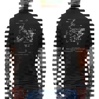 Vintage Steering Throttle And Spark Diagram – Car Graphic Men's Back Print T-Shirt | Mazezy