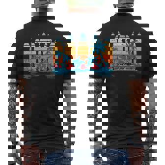 Vintage Surfboard Sunset Surfboarder Retro Surfer Palm Tree Men's T-shirt Back Print | Seseable CA