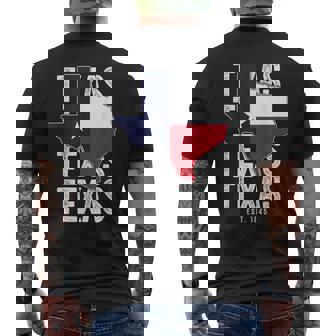 Vintage Texas State Flag Map Southern Texan Est 1845 For Men Men's T-shirt Back Print - Monsterry