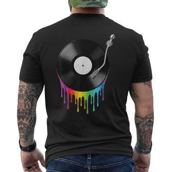Vinyl Record Melting Music Turntable Men's T-shirt Back Print - Thegiftio UK