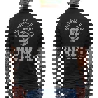 Vinyl Record Retro DJ Vintage Music Collector Men's Back Print T-Shirt | Mazezy