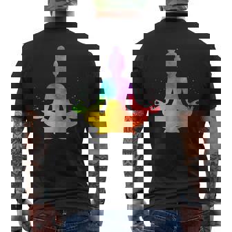 Vishuddha Throat Pose Seven Chakras Chrystal Yoga Hinduism Men's Back Print T-Shirt - Monsterry