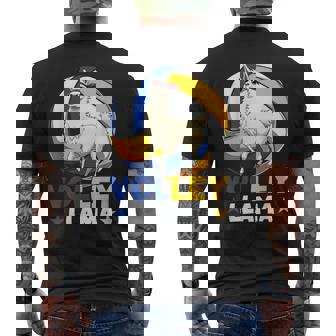 Volley Llama Sports Game Team Volleyball Llama In Sunglasses Men's Back Print T-Shirt | Mazezy