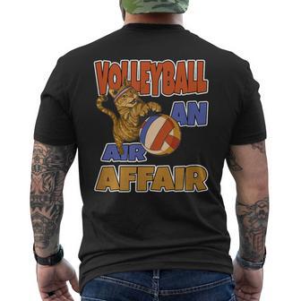 Volleyball An Air Affair Beach Ball Cat Men's Back Print T-Shirt | Mazezy
