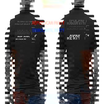 I Vote Rave Party House Music Men's Back Print T-Shirt | Mazezy