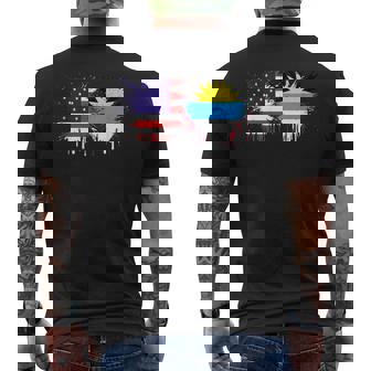 Wadadli & USA Flag Half American Half Antiguian Tank Top Men's Back Print T-Shirt | Mazezy